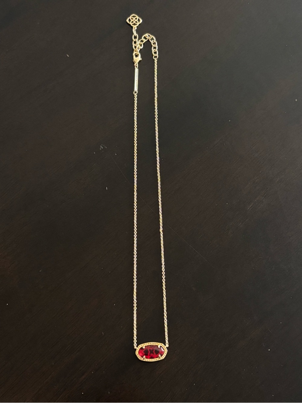 Kendra Scott Necklace with Red Stone Pendant
